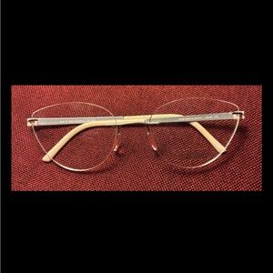 Stylish Silver and Cream Eyeglasses